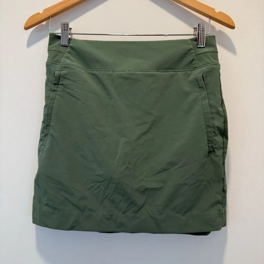 Athleta Brooklyn Skort Women’s 4  Green Pull On Pockets Golf Activewear Pockets